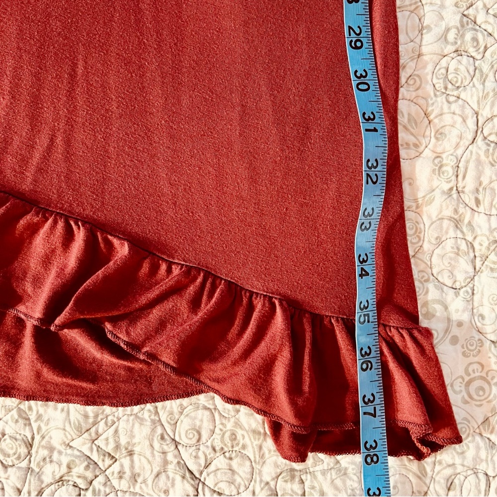 Alison Grace Dusty Rose Ruffled Sheath 3/4 Sleeve Midi Dress Cottagecore USA - Picture 4 of 8